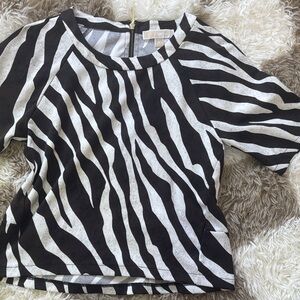 MICHAEL Michael Kors Zebra Print Blouse - Black and White